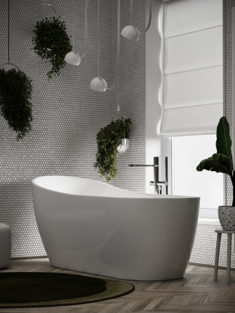 Ванна акриловая Sancos Perla FB06 170х72 отдельностоящая овальная с каркасом